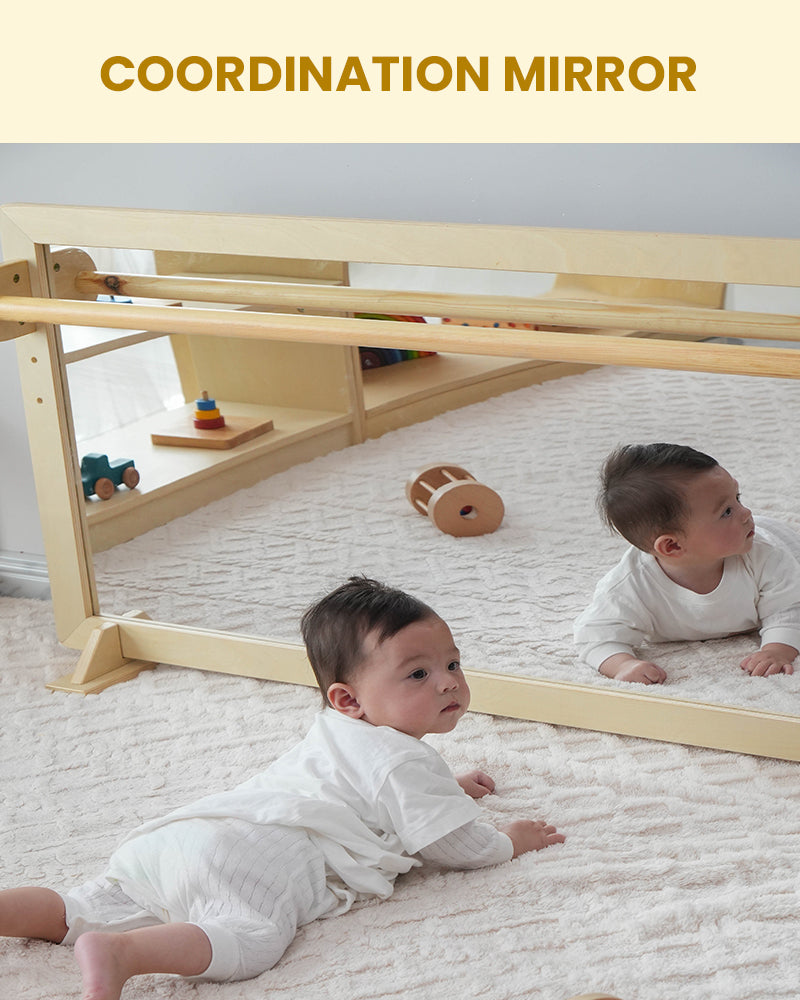 Montessori online BIG Mirror with Pull up Wooden bar