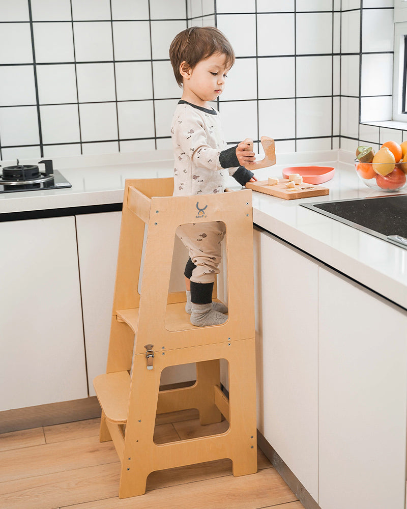 The Folding Learning Tower for Toddlers | Montessori Kitchen Helper - Xiha  Toy