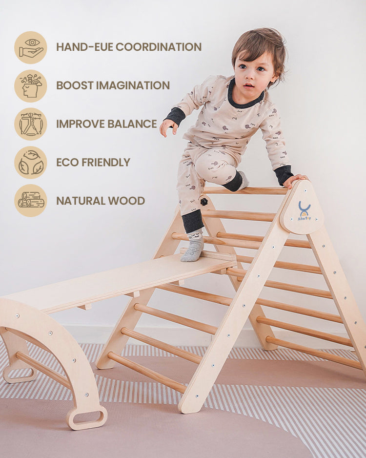 Montessori Pikler Triangle Set climbing triangle set boots independence and motor skills |xiha toy