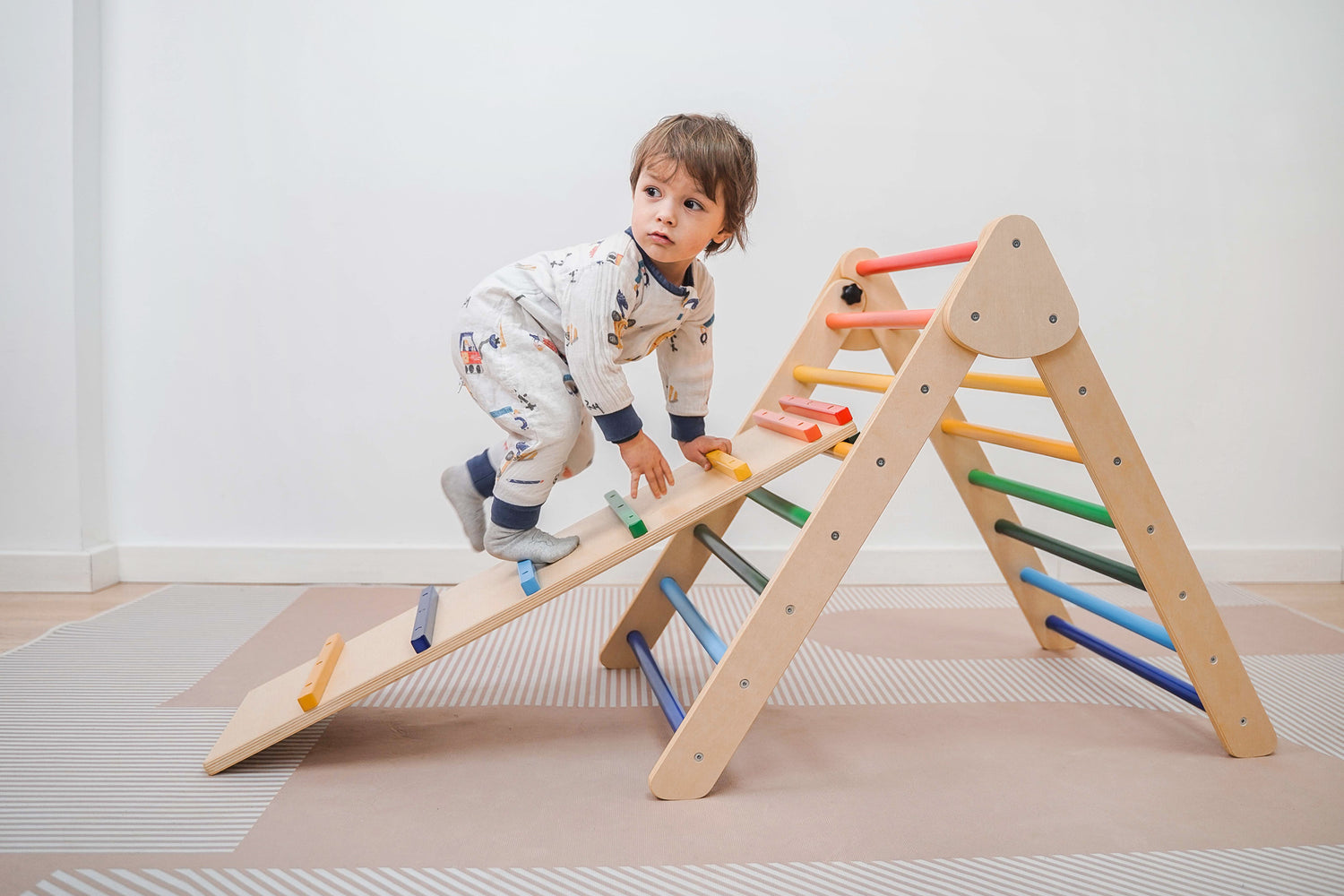 Rainbow Montessori Climbing Pikler Triangle | Xiha Toy