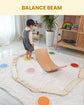 XIHAToy Balance Beam for Kids Toddler Stepping Stones and Connectors Waldorf and Montessori for Kids Ages 2 to 8 Years Old Gymnastic Baby Obstacle Course 24pcs