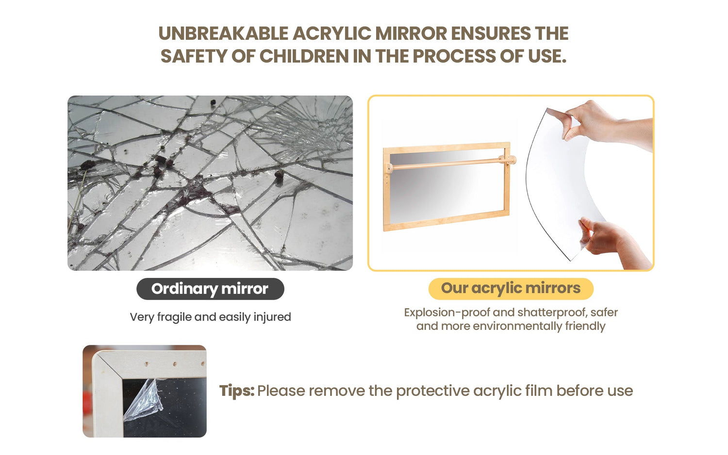 Shatterproof Acrylic Mirror, Sensory Room